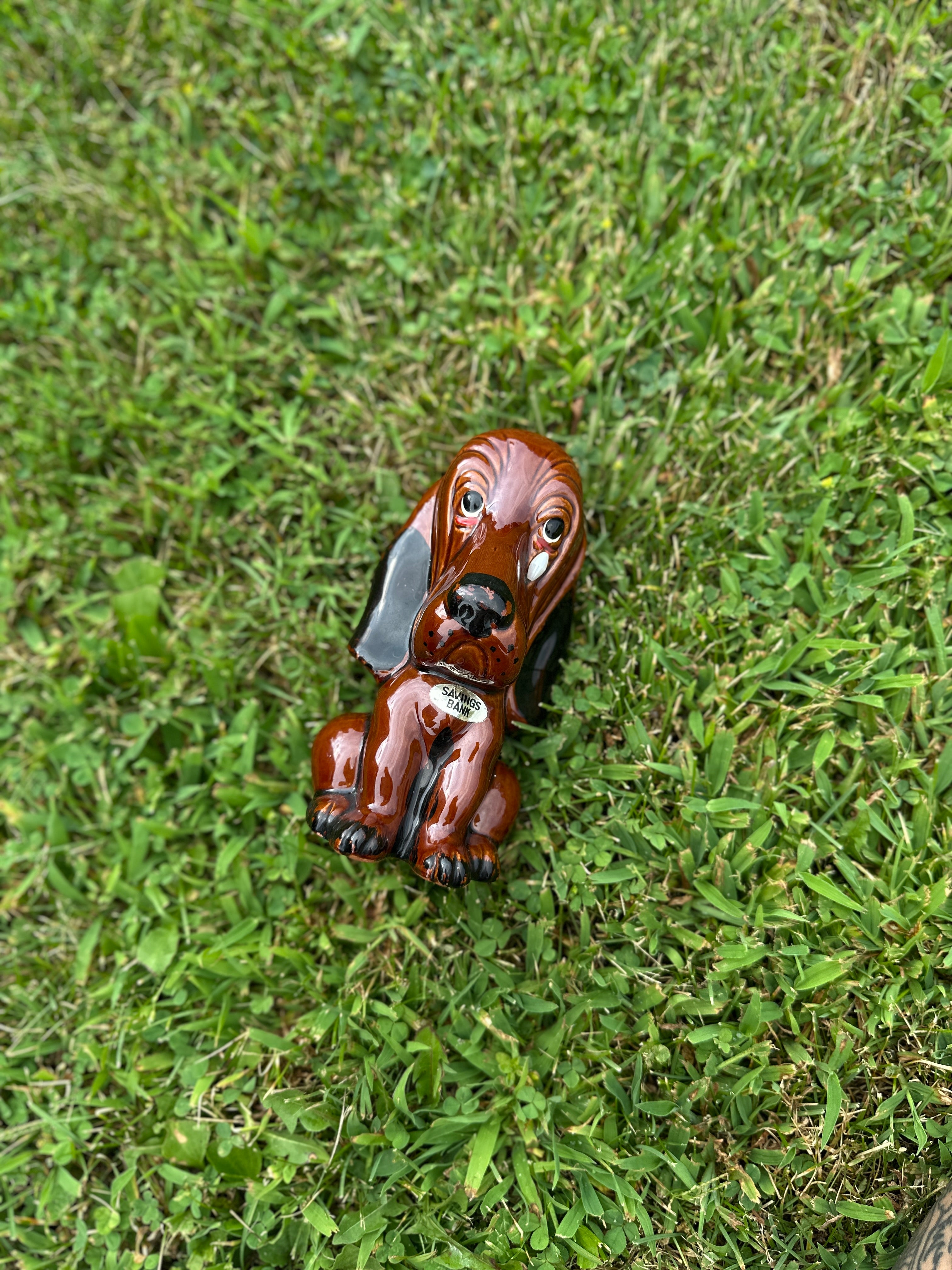 Basset Hound Dog Savings Vintage Ceramic Bank