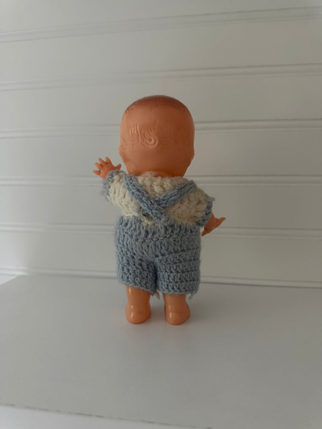 Kewpie- Vintage Style Baby Doll in Handmade Blue Outfit